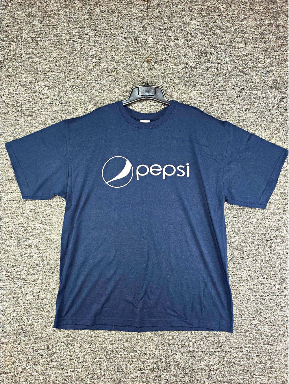 Pepsi Navy Blue & White Logo Graphic T-Shirt Soda Theme Shirt Size XL